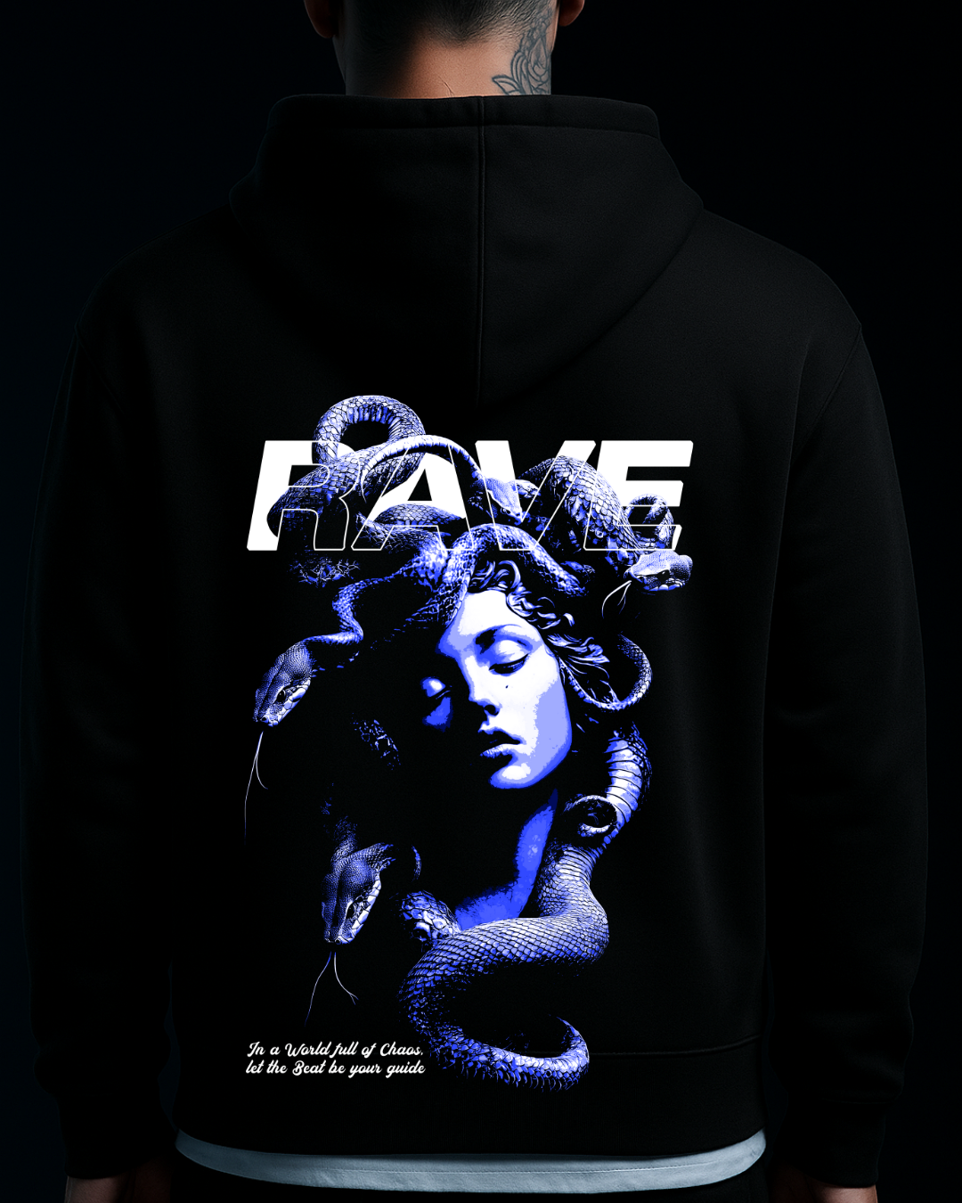 Blue Medusa - Oversized Zipper Hoodie